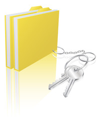 Computer file keys document security concept