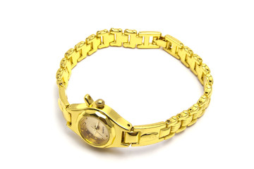 golden wrist watch