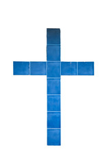 Blue ceramic cross