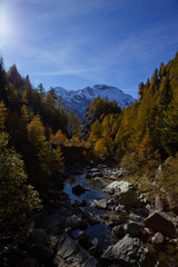 Fototapeta na wymiar panorama con fiume montano
