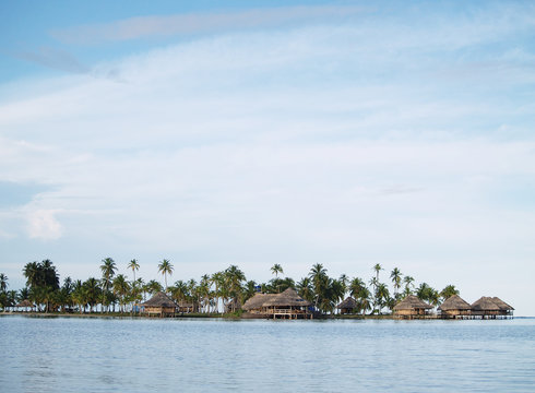 Lodges on the water in the San Blas Islands in Panama
