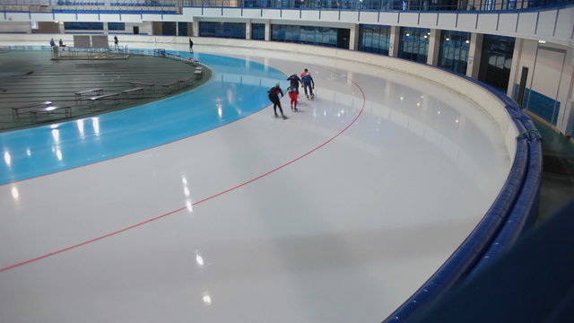 skating training at the stadium for the World Cup