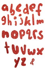 Alphabet red and shimmer