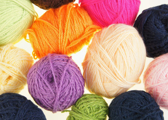 Background from balls for knitting