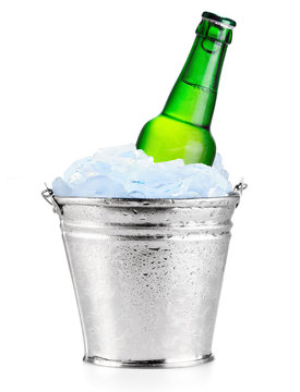 Cold beer in ice