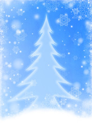 white christmas tree in blue