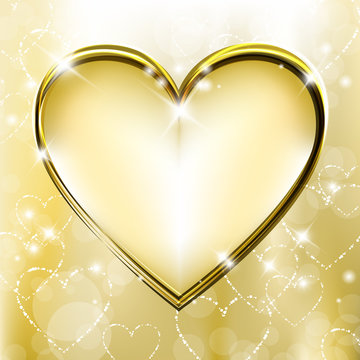 Sfondo con cuore dorato - Golden heart background