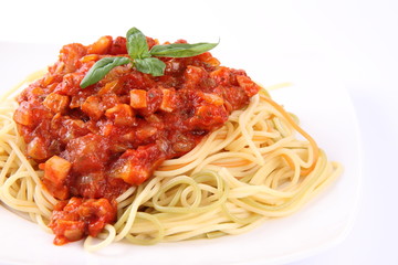 Spaghetti bolognese on a plate