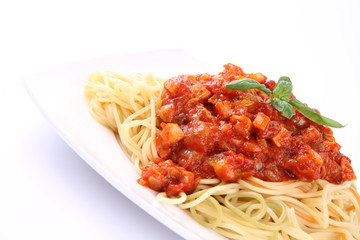 Spaghetti bolognese on a plate