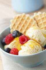 Ice cream with berries