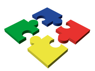 Four-piece color puzzle