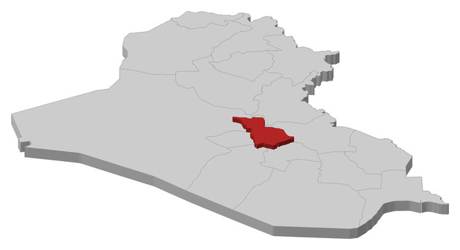 Map of Iraq, Babil highlighted