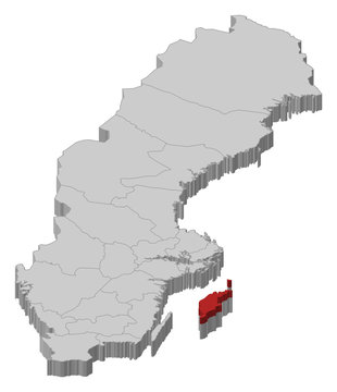 Map of Sweden, Gotland County highlighted