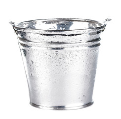 Metallic bucket isolated on white background - 36828072