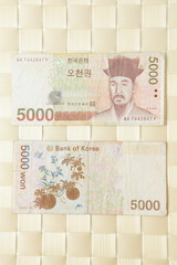 close look of korea money
