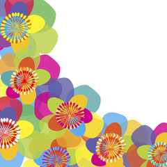 Background with colored flowers and place fpr your text