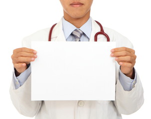 doctor holding white paper