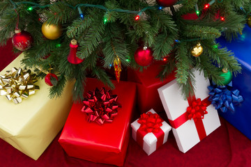gifts under christmas tree