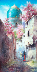 Gemälde der alten östlichen Stadt