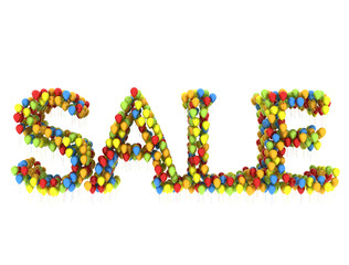 Sale spelled with balloons