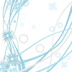 Blue floral background flower vector.  Christmas illustration.