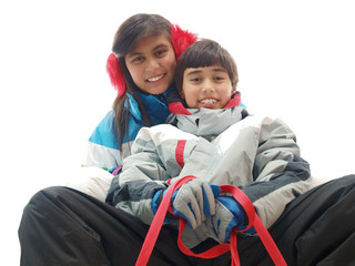 kids sledding