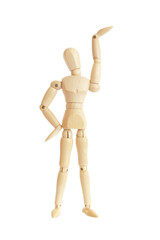Wooden figure raising arm / hand