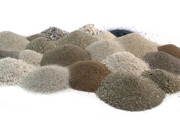 various brown toned sand piles together