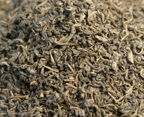 pile of chinese gunpowder tea