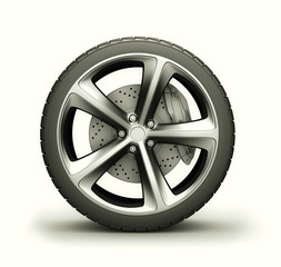 Obraz premium Wheel isolated on white
