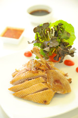 Slices of roast duck traditional chinese cuisine