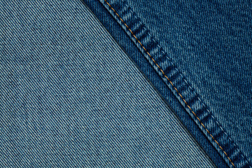 Close-up of the blue jeans cloth
