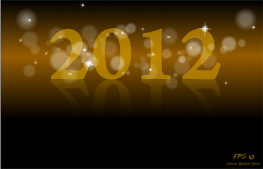 Gold New year background design 2012. Vector