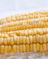 Closeup frozen corn