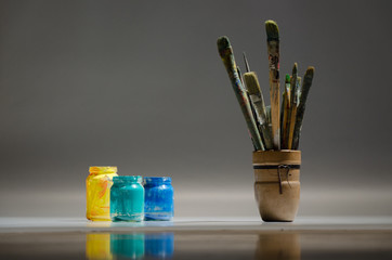 Old paint brushes