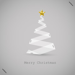 Christmas tree paper with paper grip and star