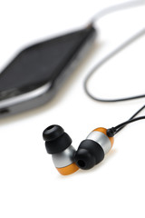 in ear headphone with mobile audio player