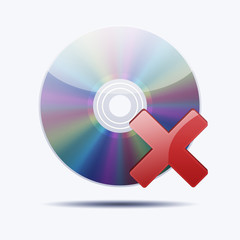 Icono CD 3D con simbolo error