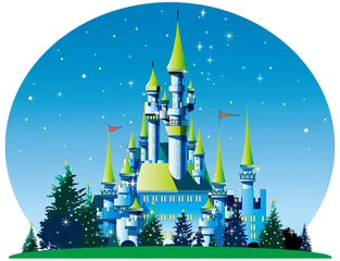 Door stickers Castle クリスマスのシンデレラの物語に出てくるようなのお城