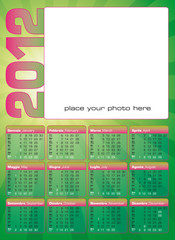 2012 calendario con spazio grande per foto italiano-inglese