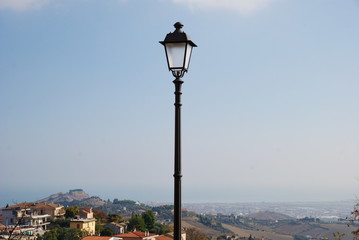 Fototapeta na wymiar public street lamp, Monteprandone, Italy