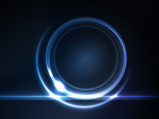Blue glowing round frame for your text