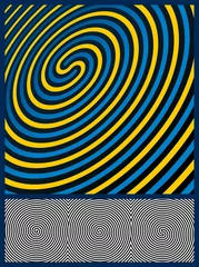Muurstickers Psychedelisch Optische illusie achtergrond. Drie spiraalpatronen. vectorillustratie