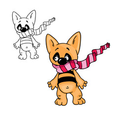 cute cat in the striped scarf