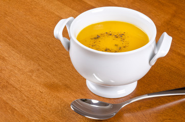 Fototapeta na wymiar Bowl of Carrot Soup