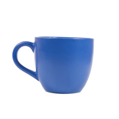 Blue cup isolated on white