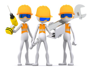 Industrial contractors workers team