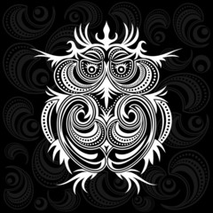 owl on ornament background