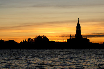 Isola Venezia Skyline Silhouette Sunset Tramonto Alba emozione