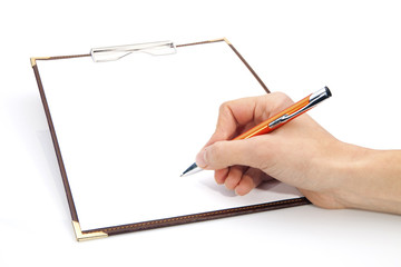 Clipboard with Writting Hand